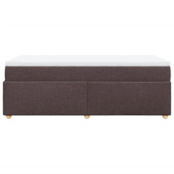 Ramsäng med madrass mörkbrun 80x200 cm tyg