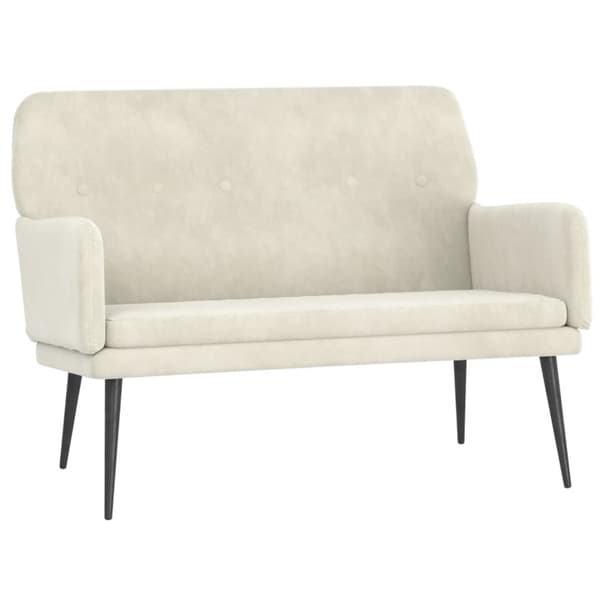 Bänk gräddvit 108x79x79 cm sammet