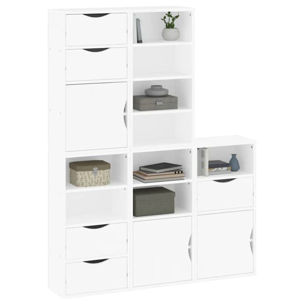 Sidoskåp 5 st "ODDA" vit 40x24x79 cm massivt trä furu