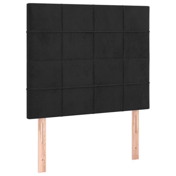 Ramsäng med madrass svart 100x200 cm sammet