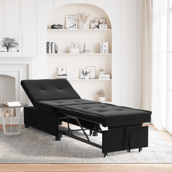 Soffsäng Svart 194 x 67 x 82 cm Sammet