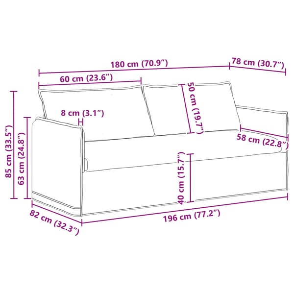 Soffset 2 pcs Mörkgrön 196 x 82 x 85 cm Tyg