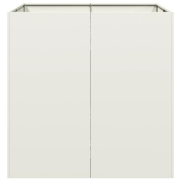 Planteringskärl vit 80x80x80 cm stål
