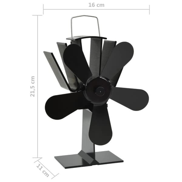 Kaminfläkt 5 blad svart