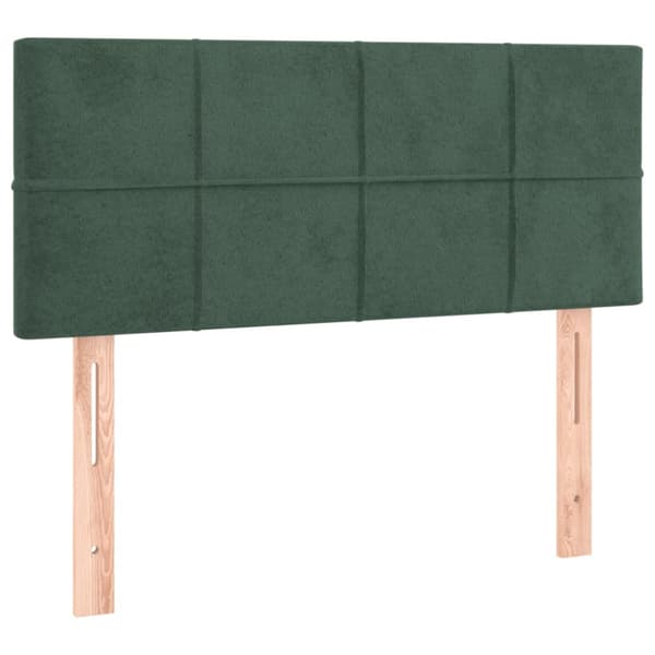 Ramsäng med madrass mörkgrön 100x200 cm sammet