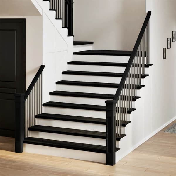 Trappstegsmattor 8 pcs brunsvart 110x25x2 cm massiv ek