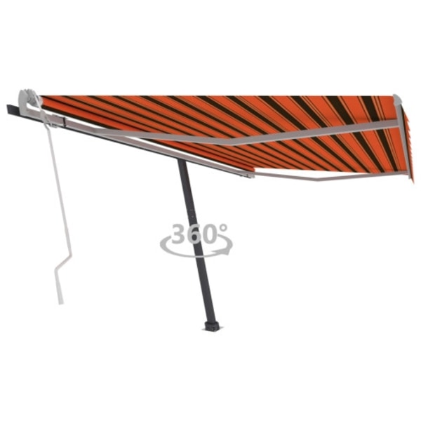 Fristående markis manuellt infällbar 450x350 cm orange/brun