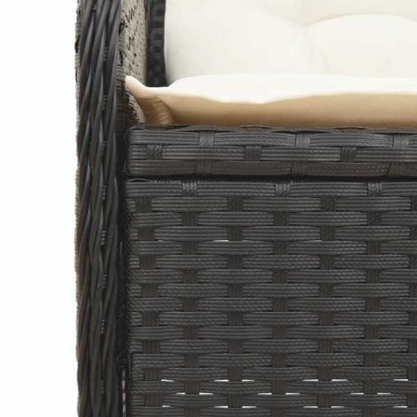 Loungegrupp med dynor 5 delar konstrotting svart