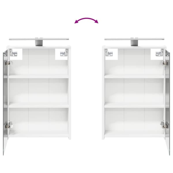Badrumsmöbelset 4 pcs Vit Konstruerat trä och glas