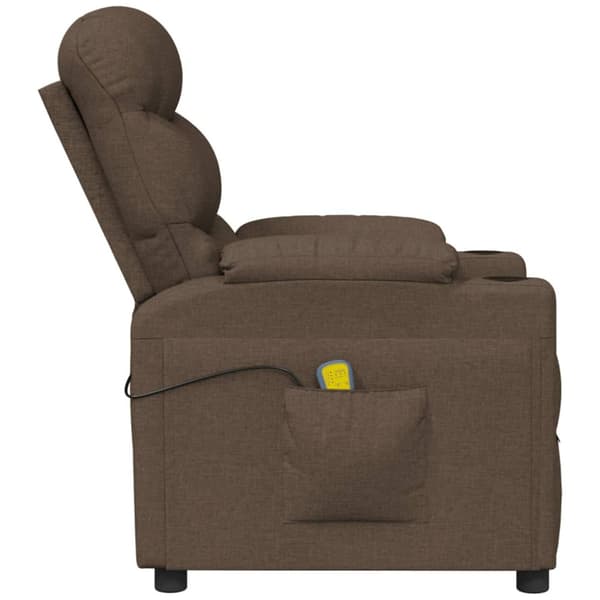 Massagefåtölj brun tyg