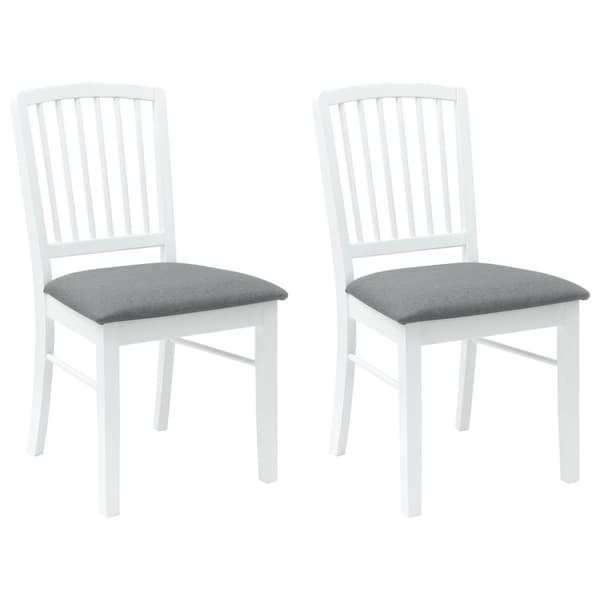 Matstolar 2 pcs Vit 50 x 52,5 x 91 cm Massiv Gummiträ