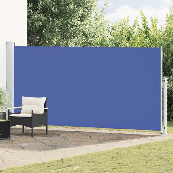 Infällbar sidomarkis 180x500 cm blå