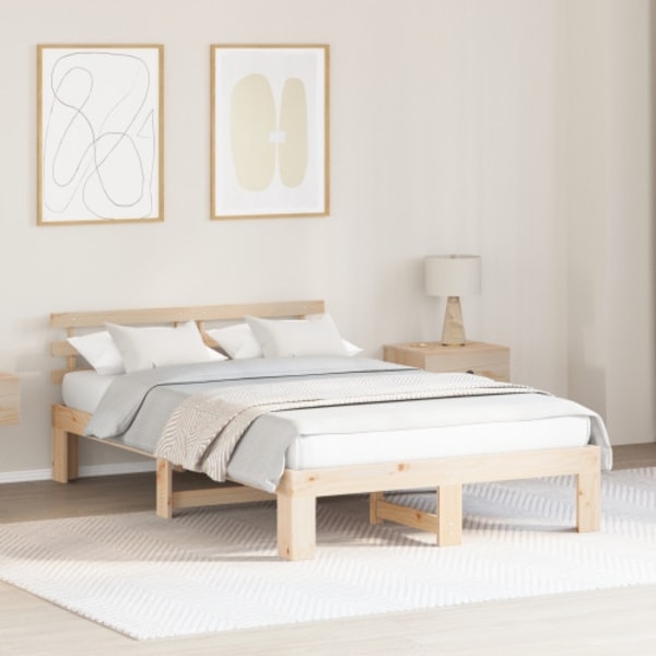 Naturlig sängram i massivt furu Naturlig Massivt furu 135 x 190 cm