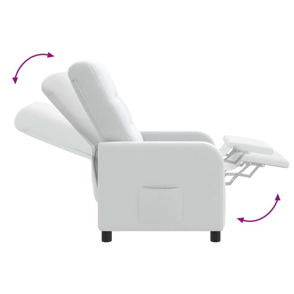 Massagefåtölj Vit Tyg