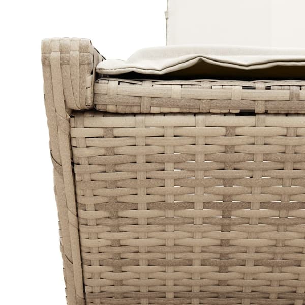 Dubbel solsäng med dynor beige konstrotting
