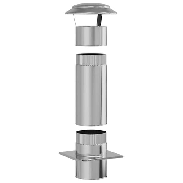 Skorstensextension Silver 25 x 25 x 65 cm Rostfritt stål