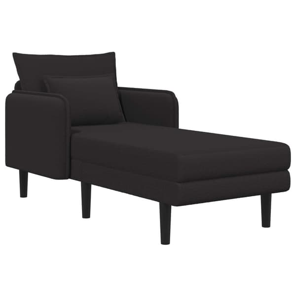 Stor schäslong Svart Bouclé