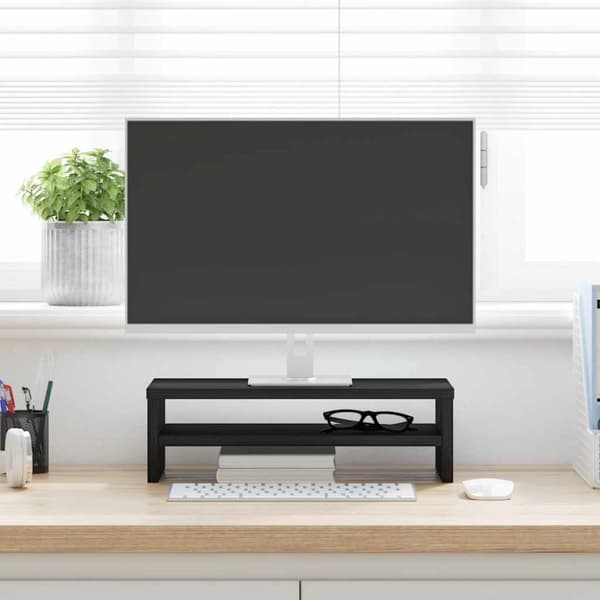 Monitorstativ svart ek 42x24x13 cm konstruerat trä