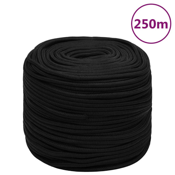 Rep svart 8 mm 250 m polyester
