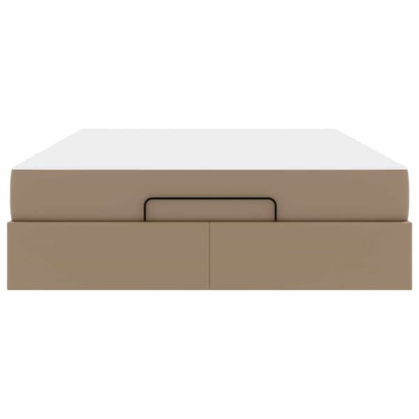 Sängram med madrass Övrigt 2 pcs Tan PVC