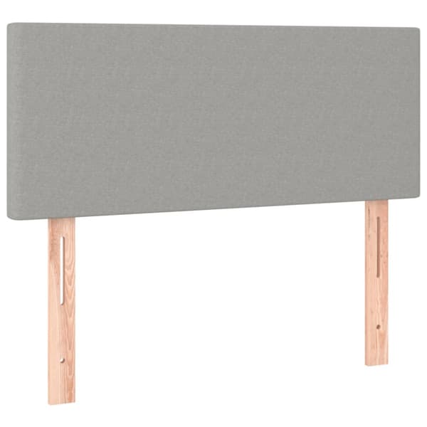 Ramsäng med madrass ljusgrå 100x200 cm tyg