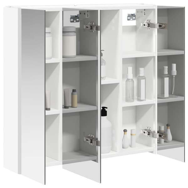 Badrumsspegelskåp Vit 73.5 x 15.5 x 70 cm Konstruerat trä