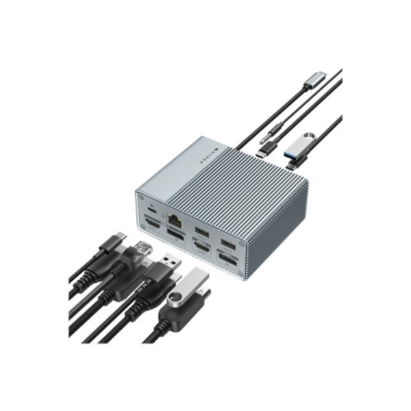 HyperDrive GEN2 - dockningsstation - USB-C - 2 x HDMI, 2 x DP - 1GbE