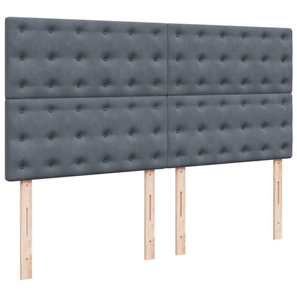Ottoman sängram med madrasser mörkgrå 180x200 cm sammet