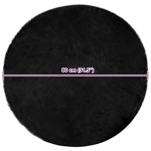 Fuskfäll matta TAFALLA Svart Ø 80 cm Polyester