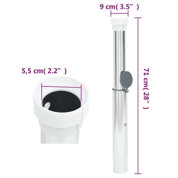 Markfäst parasollbas för 40-50 mm stång silver aluminium