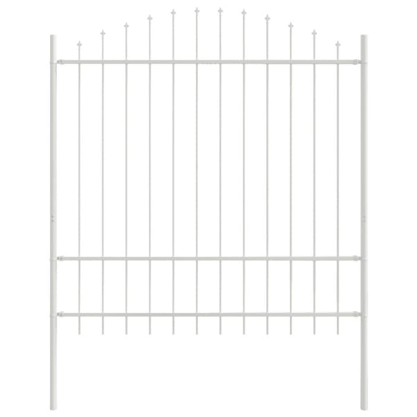 Trädgårdsstängsel 2 pcs Vit 170 x 215 cm Pulverlackerat stål