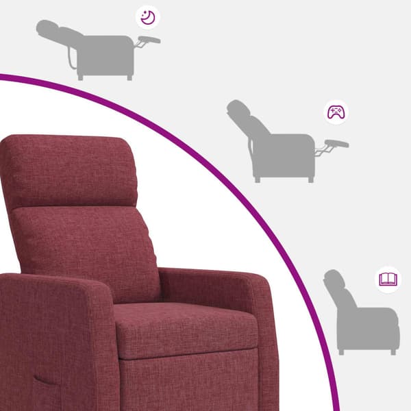 Massagefåtölj Vinröd Tyg