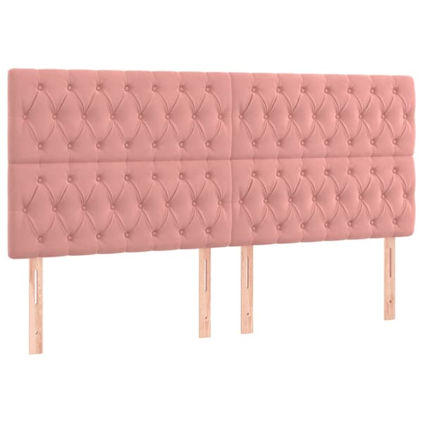 Ramsäng med madrass rosa 180x200 cm sammet
