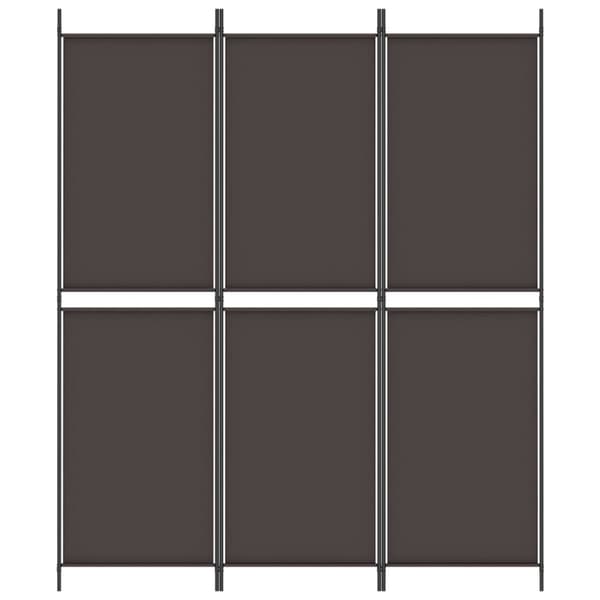 Rumsavdelare 3 paneler brun 150x180 cm tyg