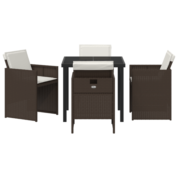 Trädgårdsmöbelset 5 pcs Brun konstrotting