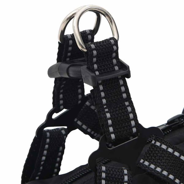 Hundtäcke med sele vattentät reflex svart L28