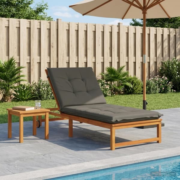 Solstol Kudde GEMERT 100% Polyester Grå 190 x 70 x 9 cm
