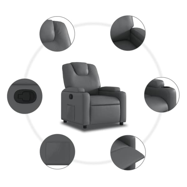 Reclinerfåtölj grå konstläder
