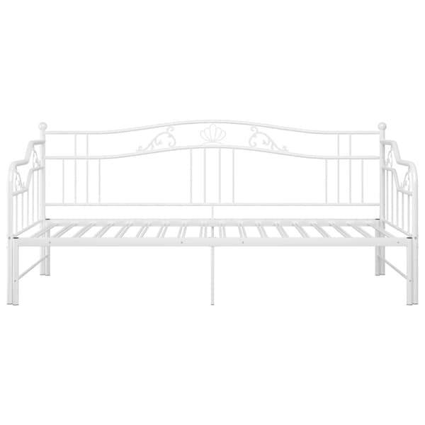Utdragbar sängram bäddsoffa vit metall 90x200 cm