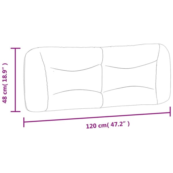 Headboard Cushion "Hvar" Cream 120 cm Fabric