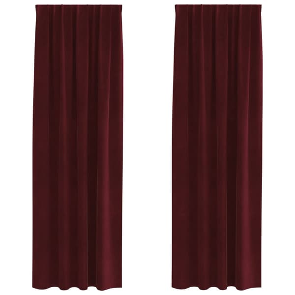 Gardiner 2 st Vinröd 140 x 260 cm Sammet