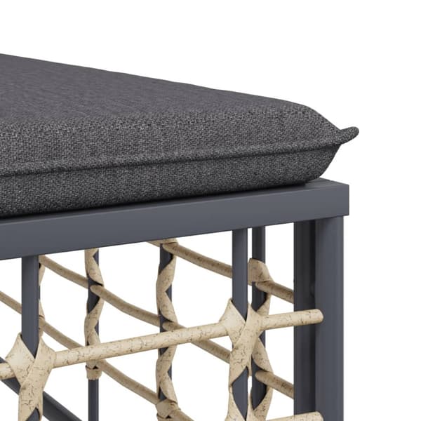 Loungegrupp 9 delar med dynor antracit konstrotting