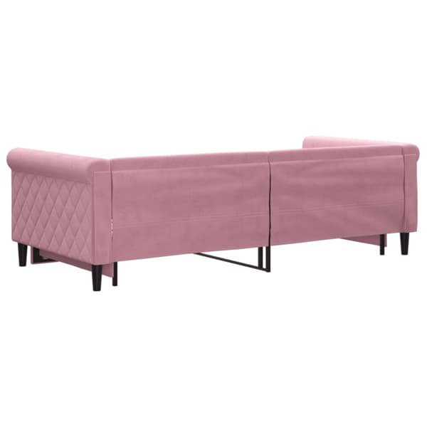 Dagbädd utdragbar rosa 90x200 cm sammet