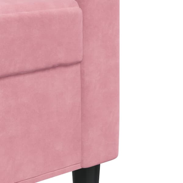 Soffgrupp med dynor och bolster 3 delar rosa sammet