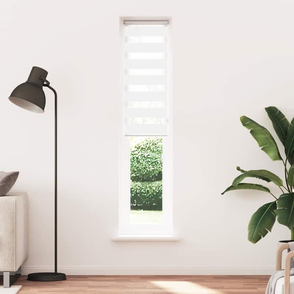 Rullgardin zebra vit 40x230 cm tyg bredd 35,9 cm polyester