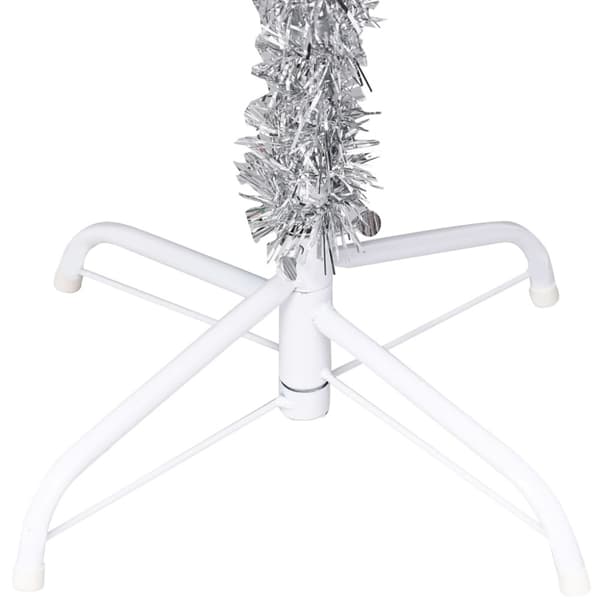 Belyst plastgran med kulor silver 240 cm PET