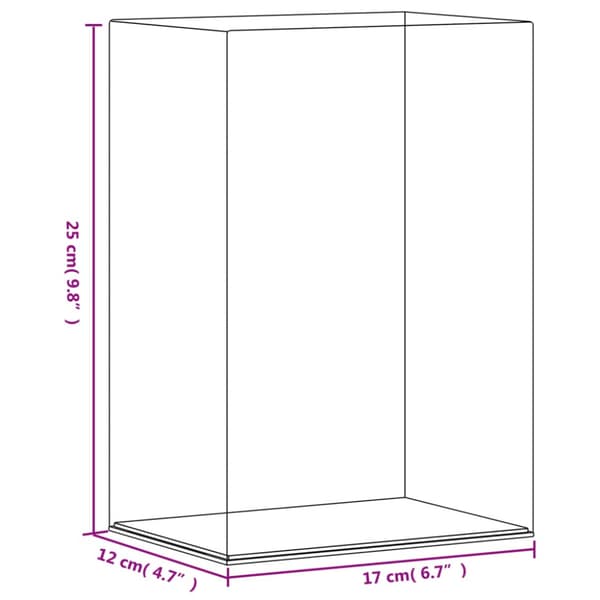Akryllåda transparent 17x12x25 cm