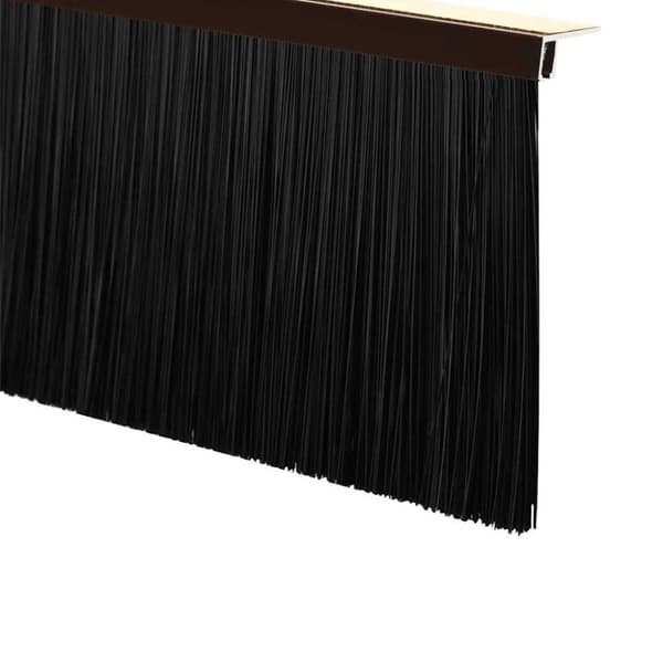Självhäftande dörrborstlist 2 pcs Brun 100 cm Aluminiumlegering