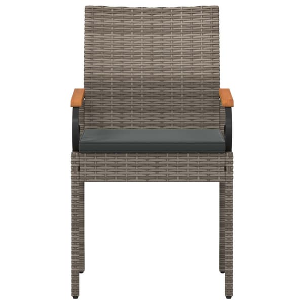 Trädgårdsstolar 2 pcs Grå och mörkgrå Poly Rattan och Akacia