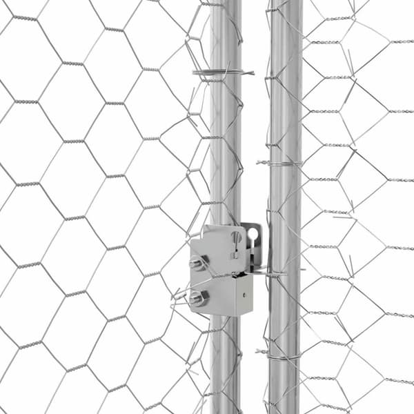 Hundbur med lagring 2 pcs Silver 4 x 2 x 2 m Galvaniserat stål
